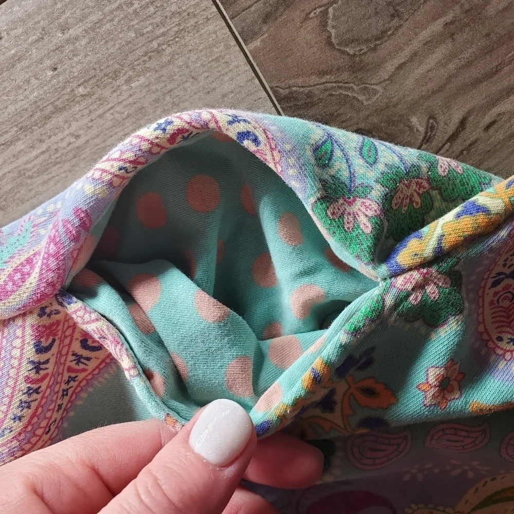 Matilda Jane Treasure Trove Aqua Fuchsia Paisley Floral Swim Cover Up Size 14